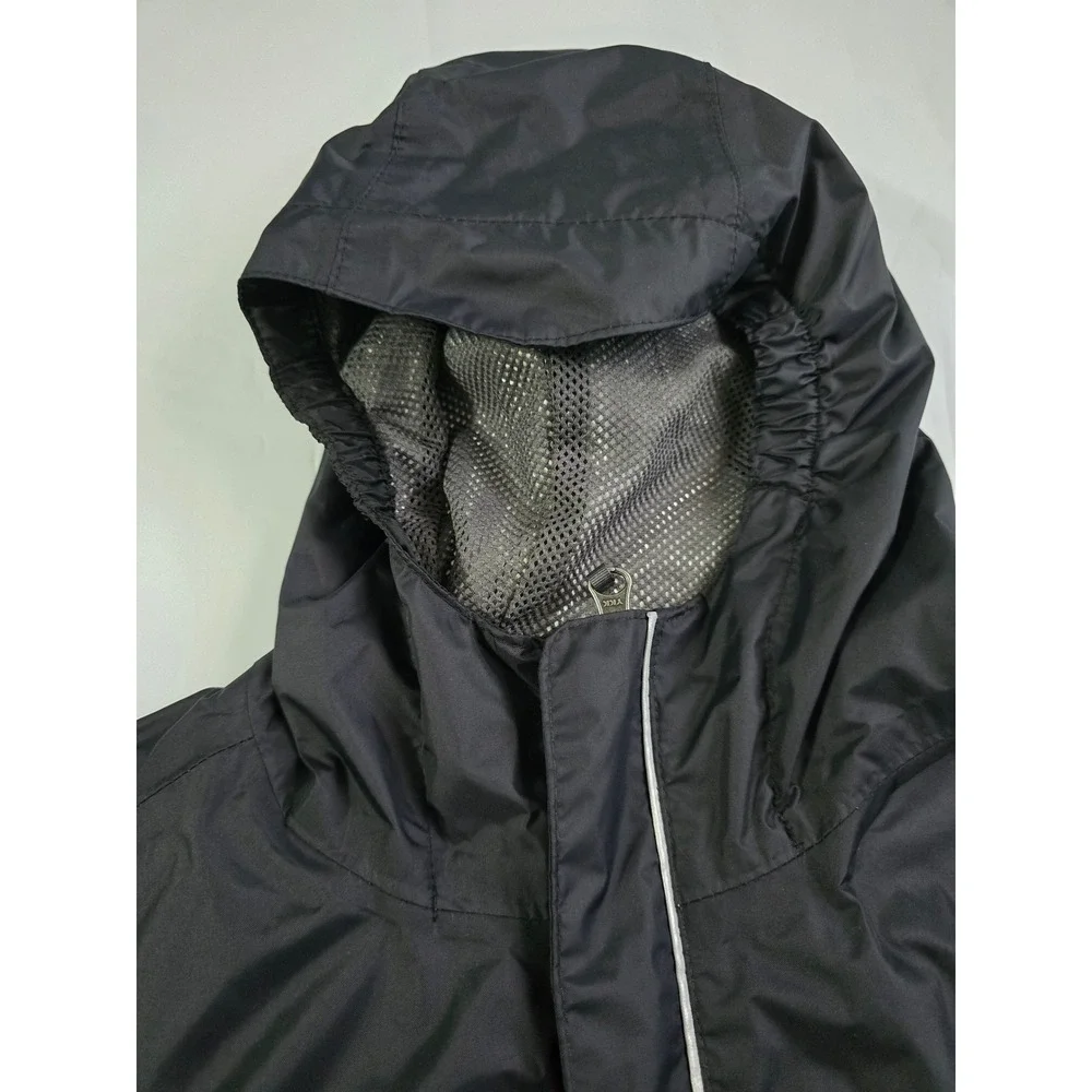 Columbia Omni-Tech Rain Jacket Black Hooded Waterproof Shell Boys Medium 10/12